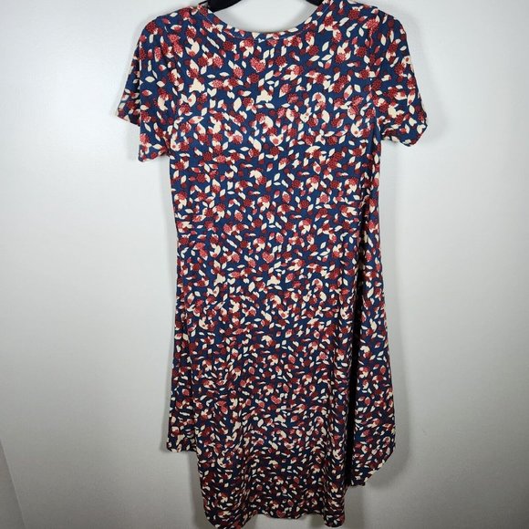 Lularoe Dress Womens XXS Red Blue Carly Swing Floral 4th of July Patriotic - Picture 6 of 9